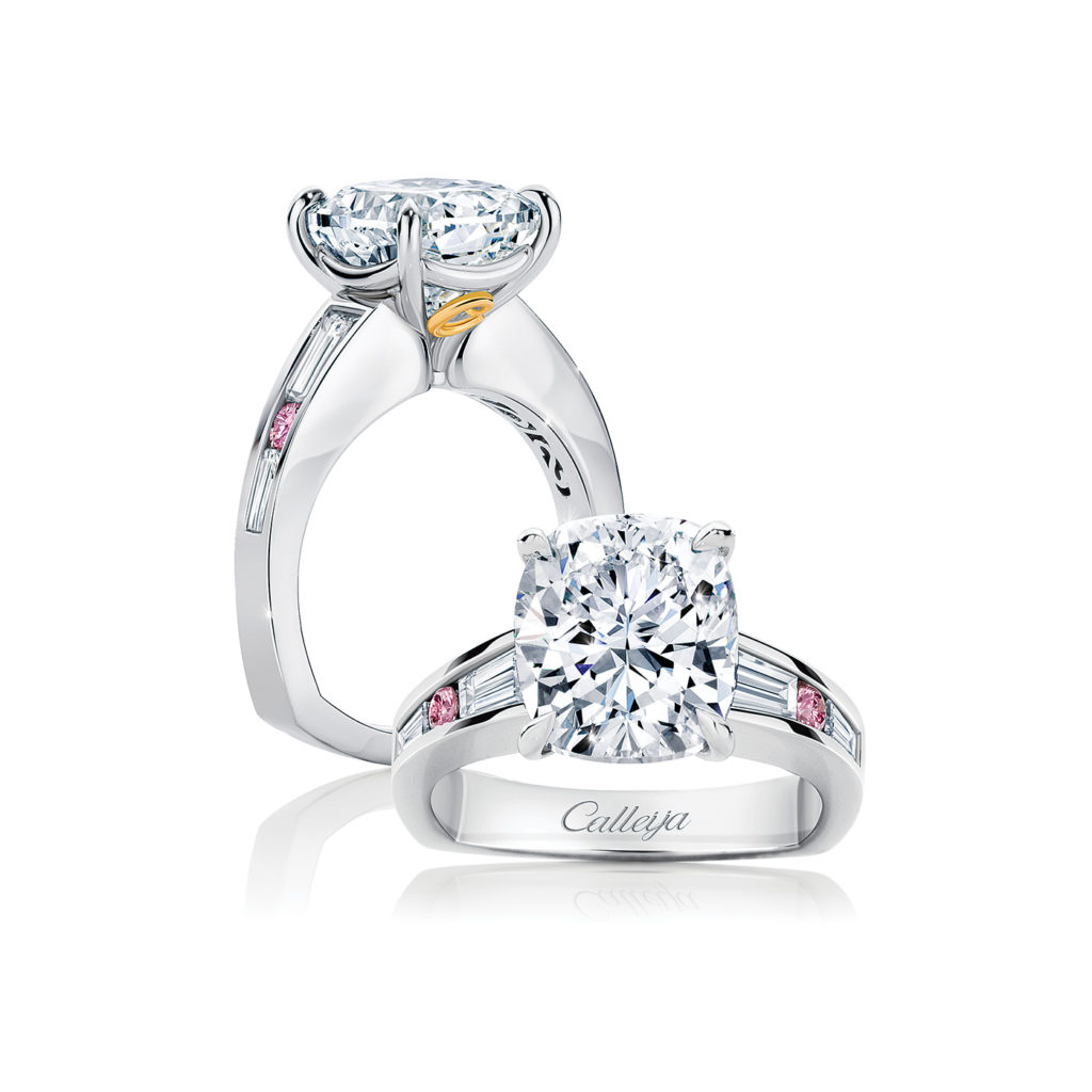 Glacier White and Argyle Pink Diamond Ring